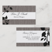 内部デザインパストライプのターンファッションリーフ 名刺 (正面/裏面)