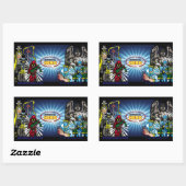 内部ヒーローキャラクターバナーステッカー 長方形シール (シート)