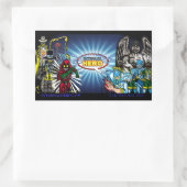 内部ヒーローキャラクターバナーステッカー 長方形シール (バッグ)