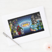 内部ヒーローキャラクターバナーステッカー 長方形シール (封筒)