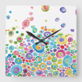 内部円芸術的時計 スクエア壁時計