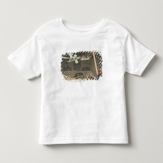 内部回りますおよび再度、「出現からのプレート トドラーTシャツ (正面)