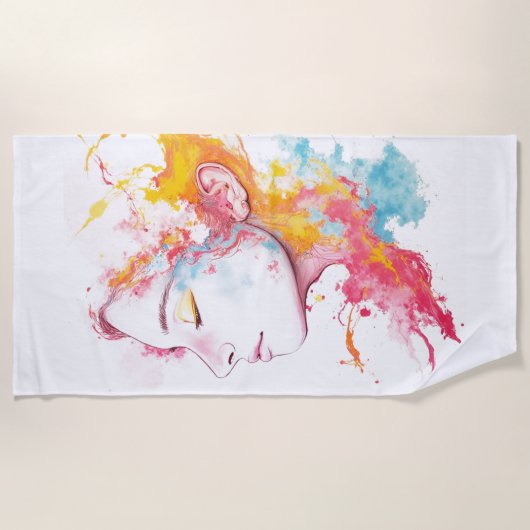 内部放射 ビーチタオル (正面)