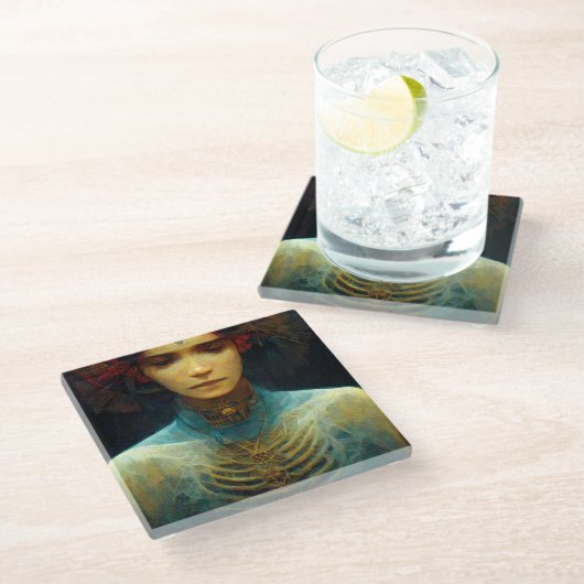 内部表示ファンタジーSci-Fi ガラスコースター (アングル)