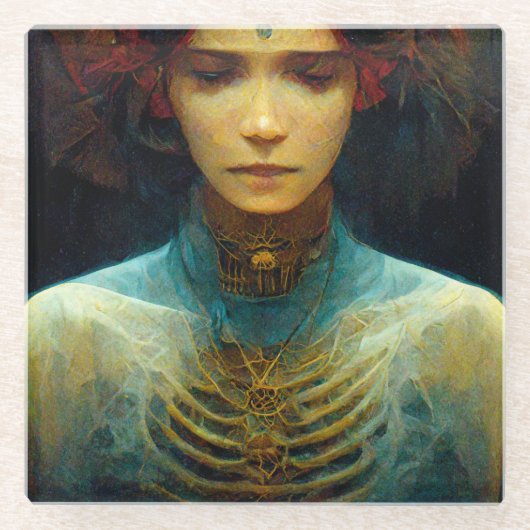 内部表示ファンタジーSci-Fi ガラスコースター (正面)