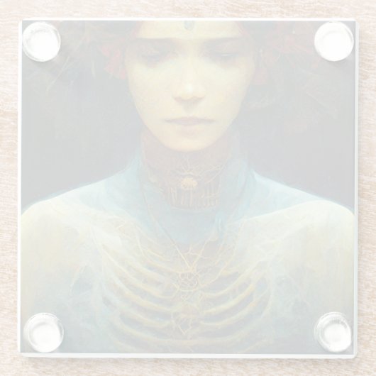 内部表示ファンタジーSci-Fi ガラスコースター (裏面)