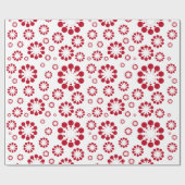 円およびリングのパターン赤い花を繰り返すこと ラッピングペーパー (フラット)
