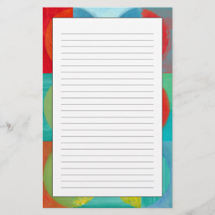 円および正方形との明るいポップアート 便箋