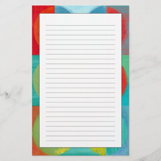 円および正方形との明るいポップアート 便箋 (正面)