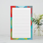 円および正方形との明るいポップアート 便箋 (スタンド正面)