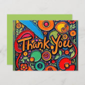 円お洒落と花のサンキューカード サンキューカード (正面/裏面)