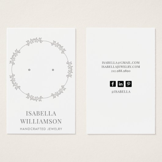 円かわいらしリース枠イヤリングジュエリー表示 (正面&裏面)