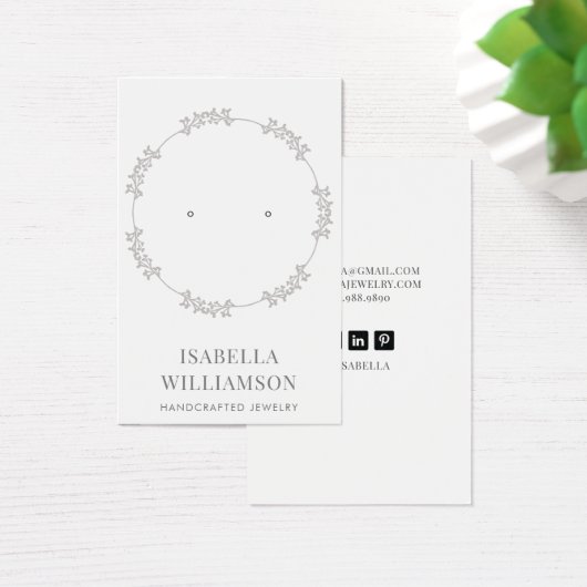 円かわいらしリース枠イヤリングジュエリー表示 (デスク)