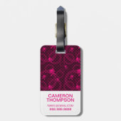 円が付いている写真のピンクのEmoカスタムなパターン ラゲッジタグ (裏面縦)