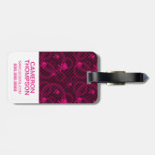 円が付いている写真のピンクのEmoカスタムなパターン ラゲッジタグ (裏面横)