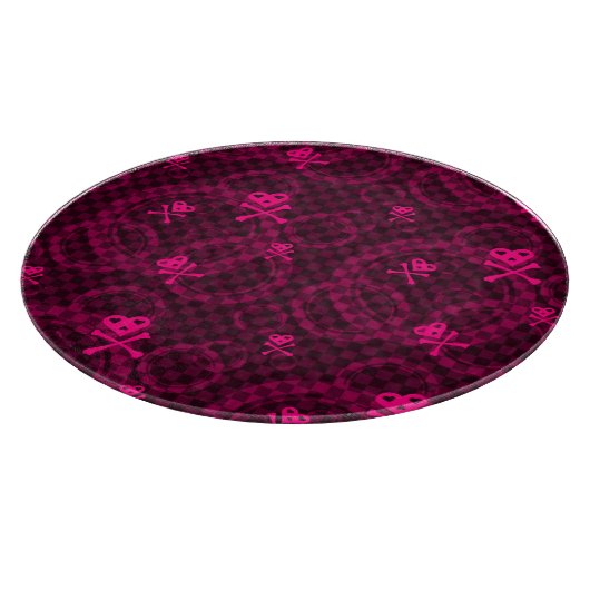 円が付いているEmoピンクのパターン カッティングボード (角)
