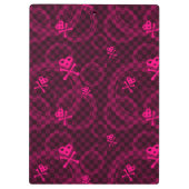 円が付いているEmoピンクのパターン クリップボード (裏面)