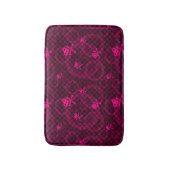 円が付いているEmoピンクのパターン バスマット (正面縦)