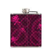 円が付いているEmoピンクのパターン フラスク (裏面)