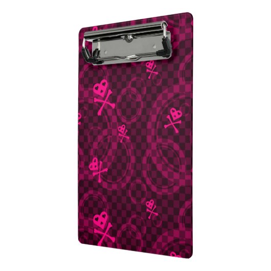 円が付いているEmoピンクのパターン ミニクリップボード (アングル2)