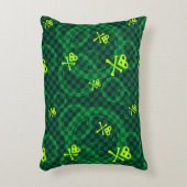 円が付いているEmo緑のパターン アクセントクッション (正面(垂直))
