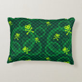 円が付いているEmo緑のパターン アクセントクッション (裏面)