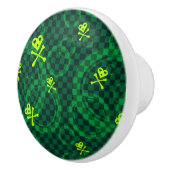 円が付いているEmo緑のパターン セラミックノブ (右)