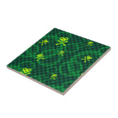 円が付いているEmo緑のパターン タイル (側面)