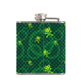 円が付いているEmo緑のパターン フラスク (裏面)