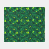 円が付いているEmo緑のパターン フリースブランケット (正面(横))