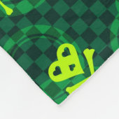 円が付いているEmo緑のパターン フリースブランケット (角)