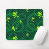 円が付いているEmo緑のパターン マウスパッド (マウス)