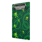 円が付いているEmo緑のパターン ミニクリップボード (アングル2)