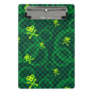 円が付いているEmo緑のパターン ミニクリップボード