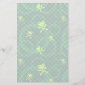 円が付いているEmo緑のパターン 便箋 (正面)