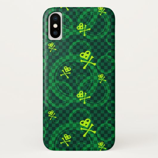 円が付いているEmo緑のパターン Case-Mate iPhoneケース (裏面)