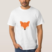 円でデザインされたエレガントなキツネの頭 Tシャツ (正面)