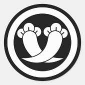 円で交差するクローブ ラウンドシール (正面)