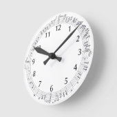 円で入る音楽スコア(バー): 音符 ラウンド壁時計 (傾斜)