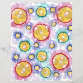 円とカラフルバブルのスクラップブック紙