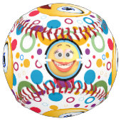 円とカラフル幸せな絵文字 ソフトボール (正面)