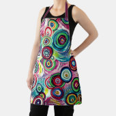 円とカラフル渦巻きオリジナル抽象芸術アート エプロン (インサイチュ)
