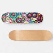 円とカラフル渦巻きオリジナル抽象芸術アート スケートボード (横)