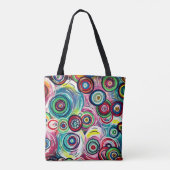 円とカラフル渦巻きオリジナル抽象芸術アート トートバッグ (裏面)