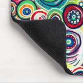 円とカラフル渦巻きオリジナル抽象芸術アート マウスパッド (コーナー)