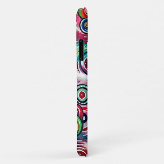 円とカラフル渦巻きオリジナル抽象芸術アート Case-Mate iPhoneケース (裏面/右)