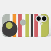 円とストライプはっきりしたモダン Case-Mate iPhoneケース (裏面 (横))