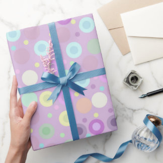 円とドットパステルソフトコージーカラー ラッピングペーパー