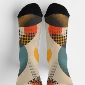 円とドットパターンの背景 ソックス (上部)