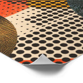 円とドットパターンの背景 ポスター (角)